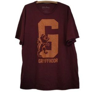 harry potter gryffindoor t shirt maroon orange crest wizards sz xxl